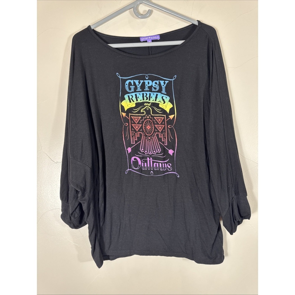 Gypsy Soule Shirt Womens Xl Black Rebels & Outlaws Very Soft!‎